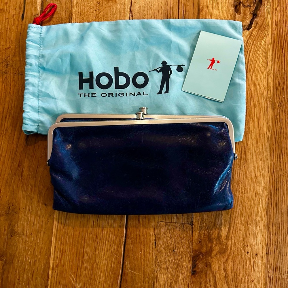 Hobo Lauren double frame clutch wallet navy